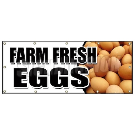 Signmission FARM FRESH EGGS BANNER SIGN organic range free milk dairy cheese brown B-120 Farm Fresh Eggs